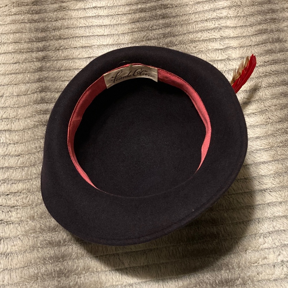 Frank Oliver Elegant Black Bowler Hat with Feather Detail. - Picture 3 of 3